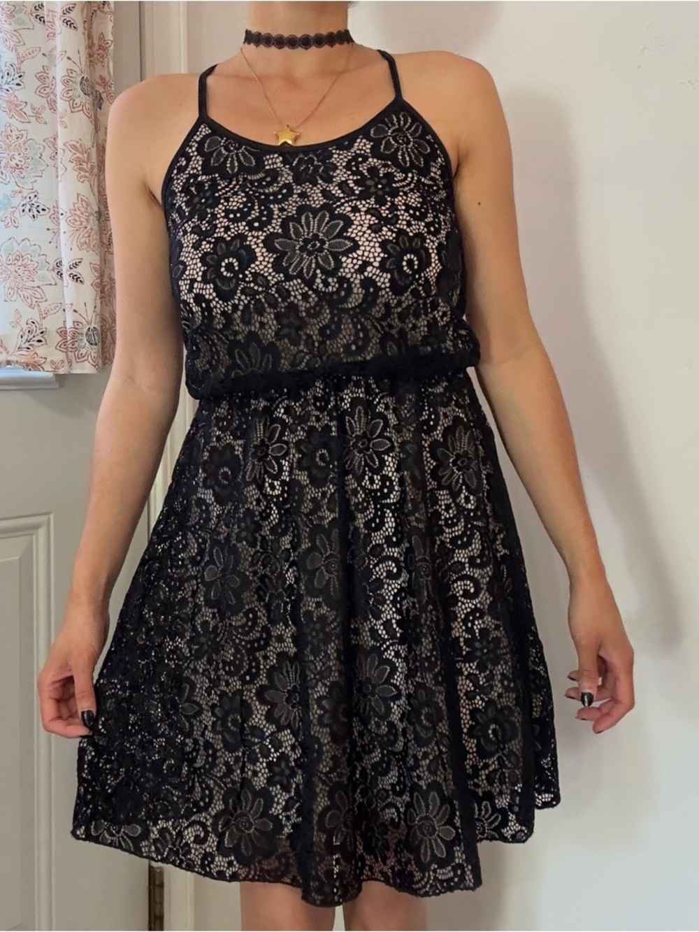Black Floral Lace Tank Dress - Elegant Sleeveless Fit